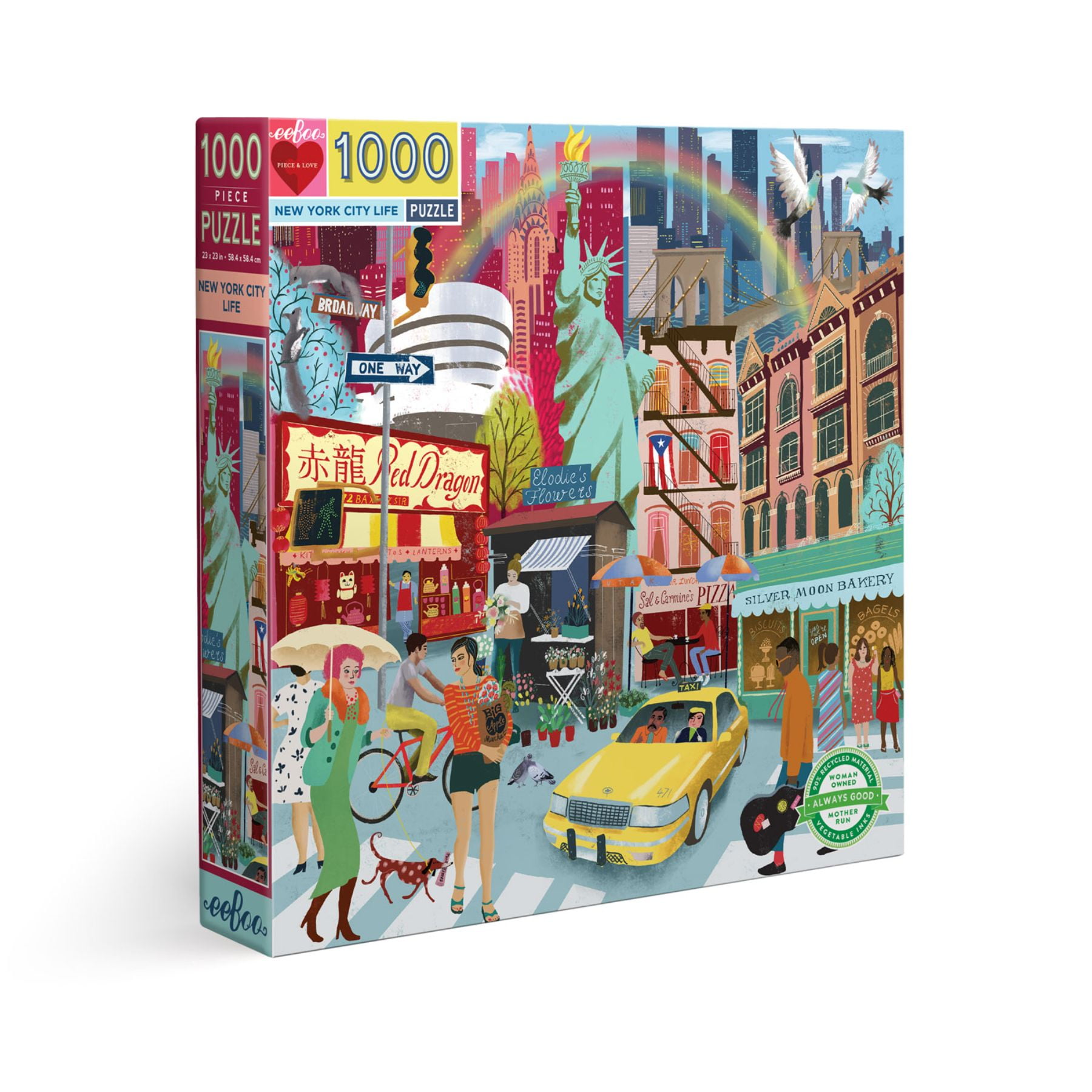 Eeboo 1000 Piece Puzzle for Adults or Kids, Colorful Design Jigsaw Puzzles