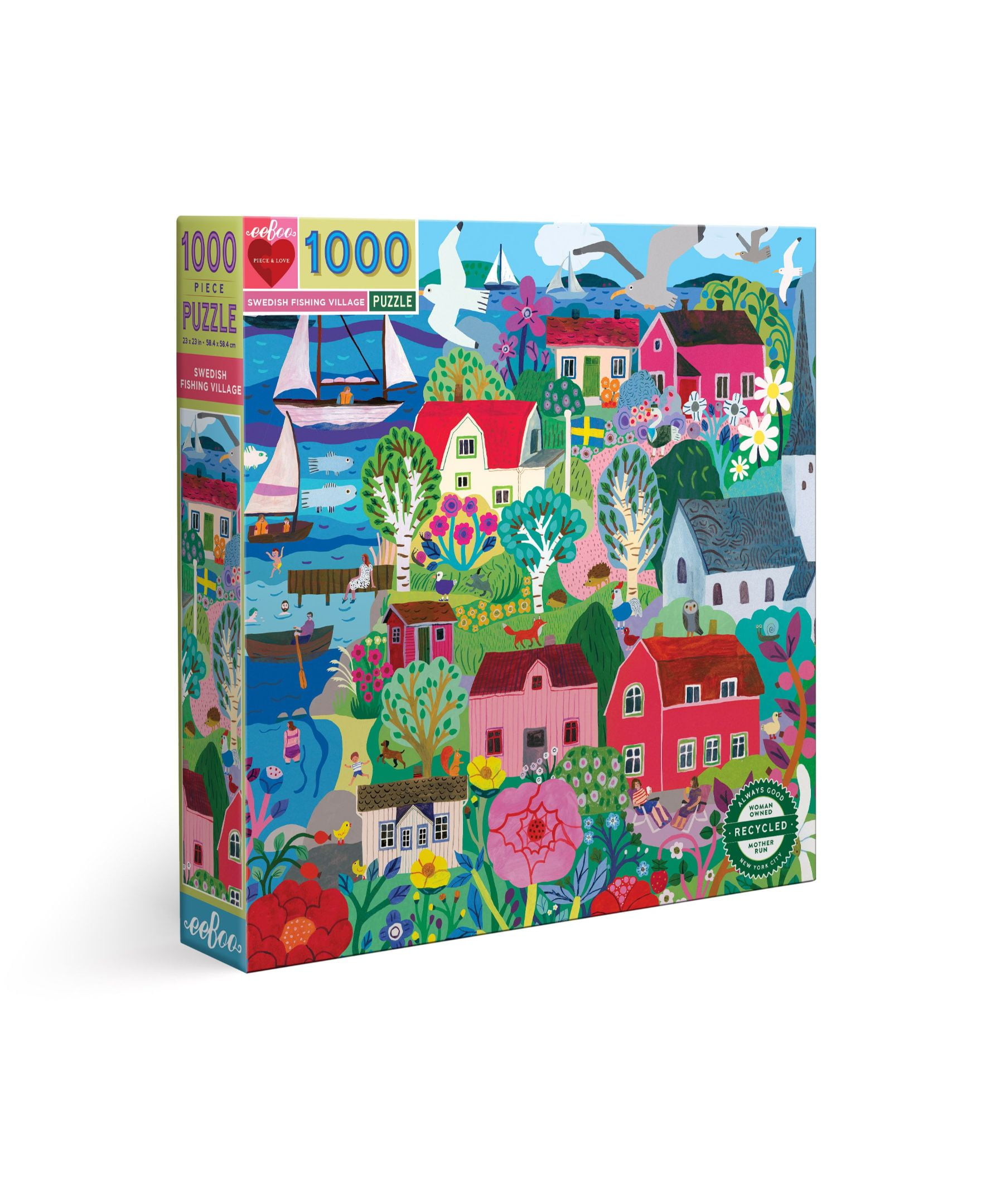 Eeboo 1000 Piece Puzzle for Adults or Kids, Colorful Design Jigsaw Puzzles