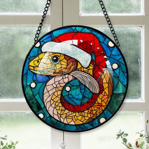 Eel Ornament Christmas 2025, Eel Stained Glass Sun Catcher  Artistic Hanging Window Decor, Perfect Gift for Animal Lovers