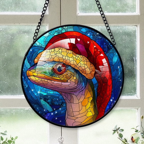 Eel Ornament Christmas 2025, Eel Stained Glass Window Hanging Artistic Home Decor for Every Season