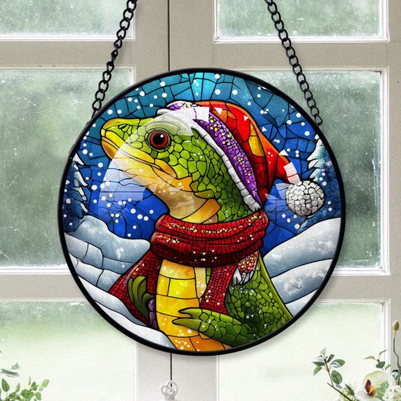 Eel Ornament Christmas 2025, Eel Stained Glass Window Hanging Handmade Glass Art for Rustic, Modern, or Farmhouse Style Homes