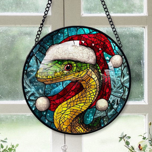 Eel Ornament Christmas 2025, Eel Stained Glass Window Hanging Ornament Unique Wildlife Glass Art for Windows and Doors