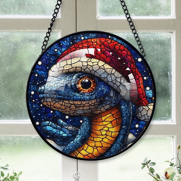 Eel Ornament Christmas 2025, Eel Stained Glass Window Hanging Vibrant Glass Art Ornament, Great Gift for Lovers