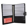 thumbnail image 1 of Eel Skin Leather Credit Card Holder Wallet 19 Card Slots & 1 ID Window With Snap E 1629, 1 of 8