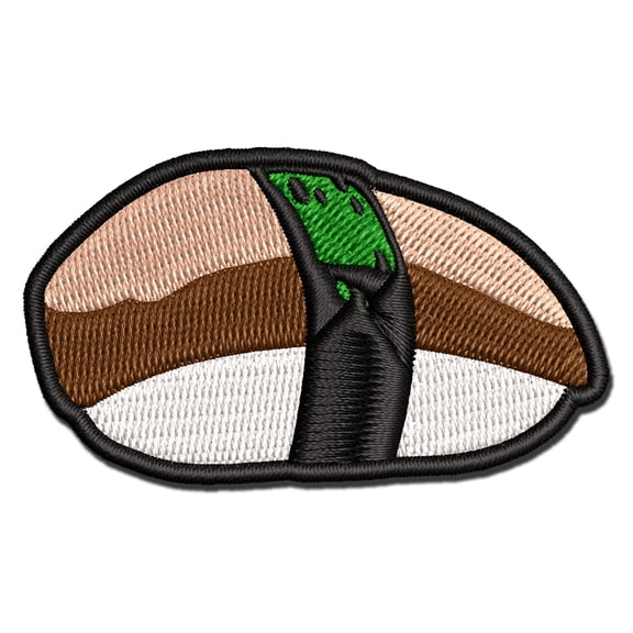 Eel Unagi Nigiri Sushi Sashimi Applique Multi-Color Embroidered Iron-On Patch - 2.5 Inch Small