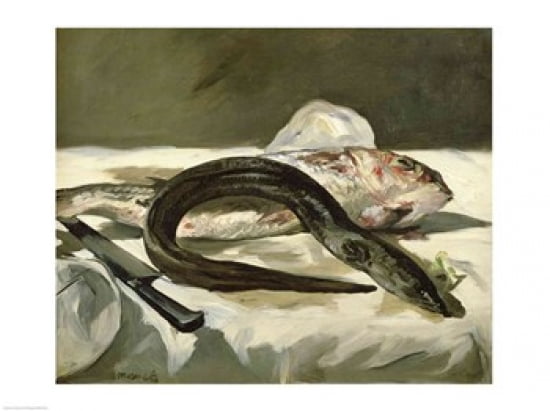 Eel and Red Mullet 1864 Canvas Art - Edouard Manet (24 x 18)