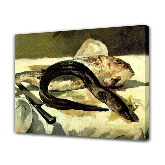 Eel and Red Mullet Eduard Manet Canvas Poster Bedroom Decor Sports Landscape Office Room Decor Gift,Frame-style,24x36inch(60x90cm)