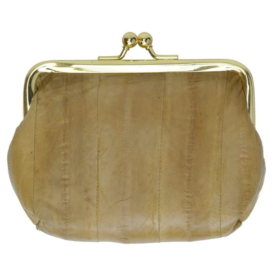 Eel skin Leather Coin Purse Snap Closure E 905 ©