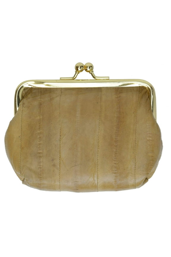 Eel skin Leather Coin Purse Snap Closure  E 905