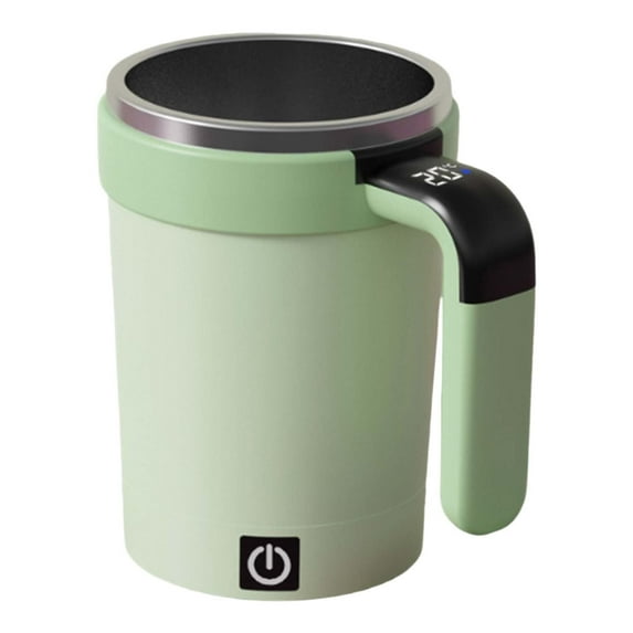 Eelectric Coffee Mug for Brewing Coffee,Milk,Rechargeable Prevent Overflow Self Stirring Coffee Cup,Magnetic Electric Coffee Mug with Lid, Automatic Magnetic Stirring Coffee Mug Cup(Green)