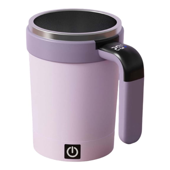 Eelectric Coffee Mug for Brewing Coffee,Milk,Rechargeable Prevent Overflow Self Stirring Coffee Cup,Magnetic Electric Coffee Mug with Lid, Automatic Magnetic Stirring Coffee Mug Cup(Purple)
