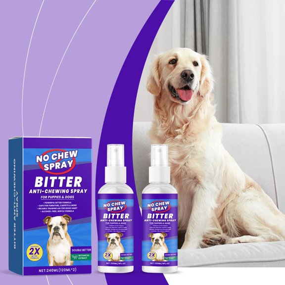 Eeljoy Pet Anti-Chew Spray For Puppies & Dogs - 2 Pack (120Ml Each) With Bitter Formula, Alcohol-Free, No Sting Formula - For Indoor Outdoor Use, For Dogs Cats