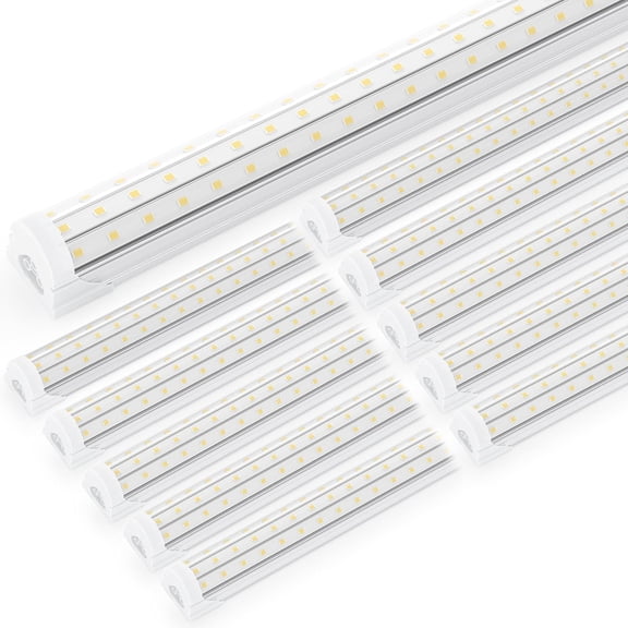 Eenior 4FT LED Shop Lights - 5000LM 6000K Ultra Bright Daylight, T8 Commercial Bay Lighting, LED Lights for Garage/Shop/Basement, 36W (139 LM/W), Linkable, Plug & Play, ETL & FCC Certified, 10 Pack