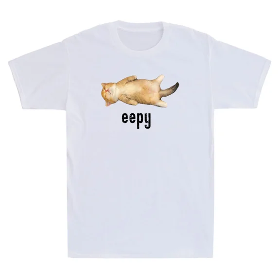 Eepy Cat Funny Silly Sleepy Cat Graphic Quote Vintage Sarcastic Unisex T-Shirt