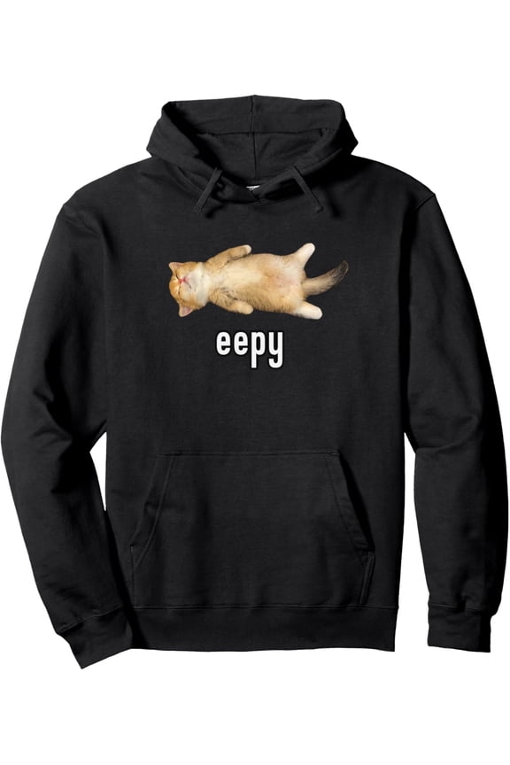 Eepy Cat, Silly Sleepy Cat Meme Pullover Hoodie