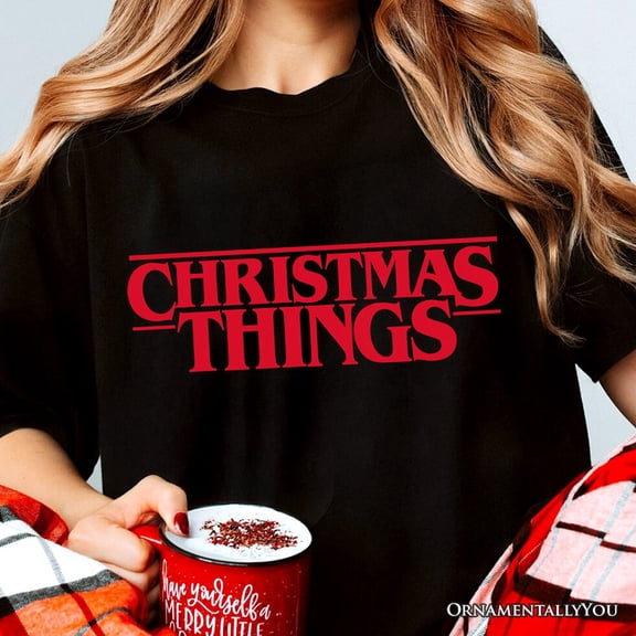 Eerie Christmas Things Vintage T-Shirt, Handcrafted Retro Horror Gift
