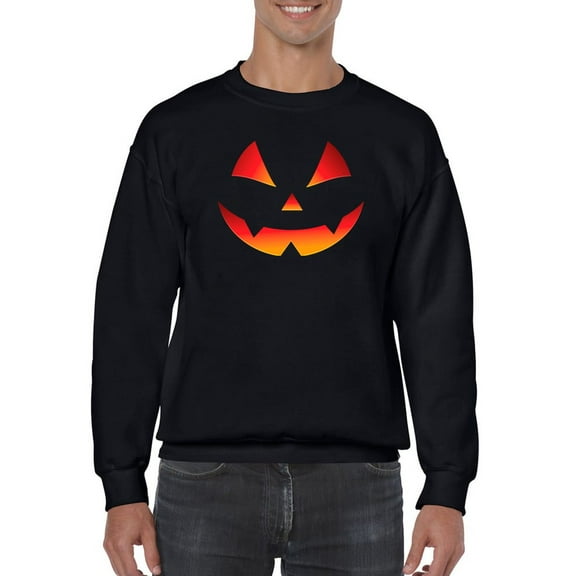 Eerie Halloween Pumpkin Face Sweatshirt Men -GoatDeals Designs, Male 4X-Large