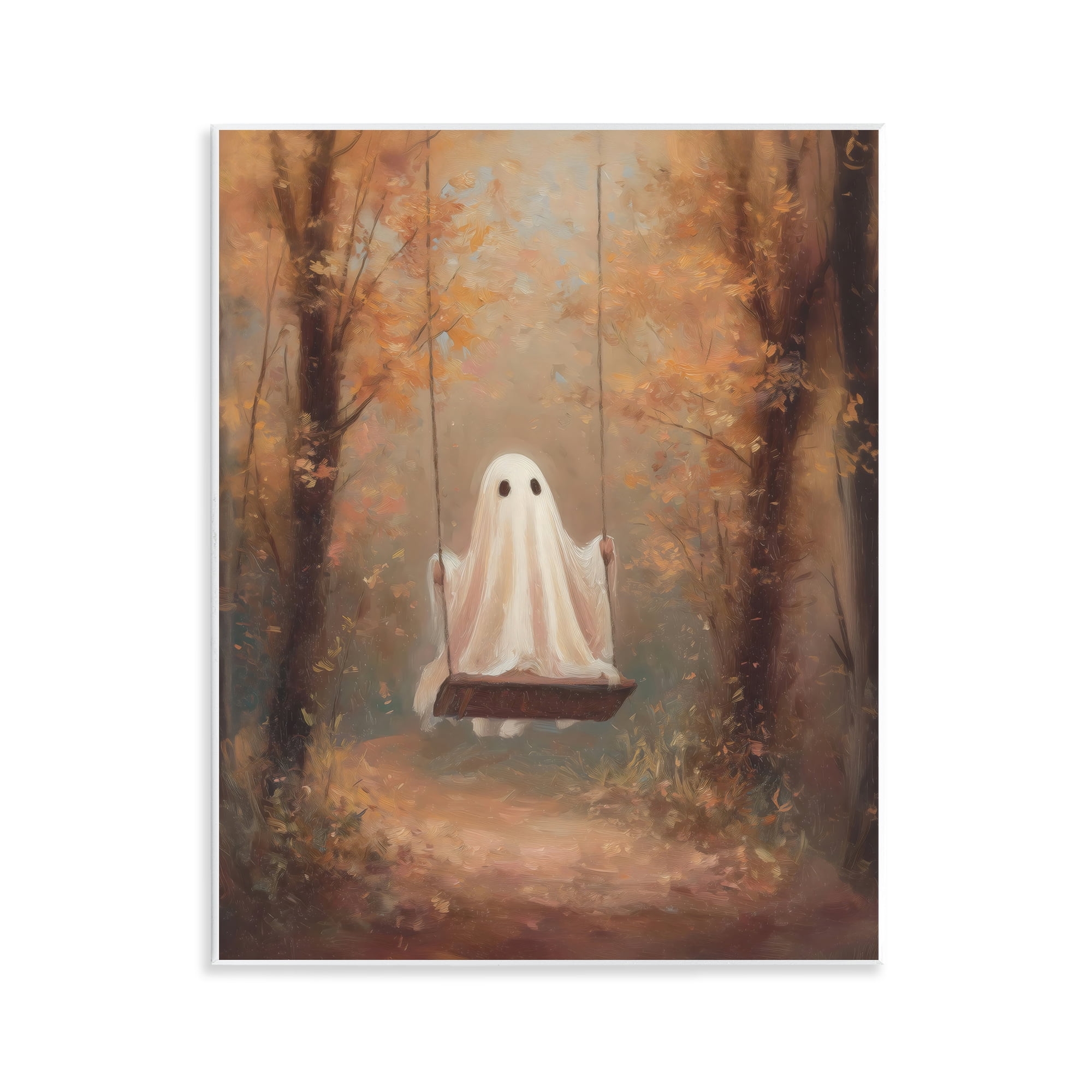 Eerie Swinging Ghost Wall Plaque Art, design by Arlington Prints