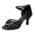 thumbnail image 1 of Eeristq 1 Pair of High-heeled Shoes Knotted Strap High Heels Latin Dancing Shoes for Lady - Size 35 (Black), 1 of 10