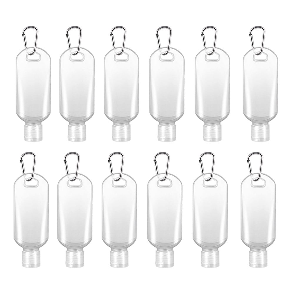 Eeristq 12pcs 50ml Refillable Bottles with Hook Travel Bottle Hand Sanitizer Bottle