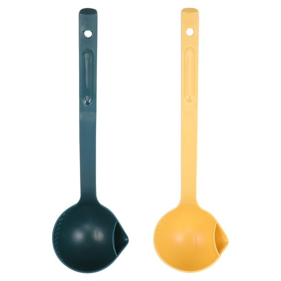Masteelf Oil Filtering Scoop Soup Spoon Made of Plastic for Eating Use 2 Pcs Assorted Color