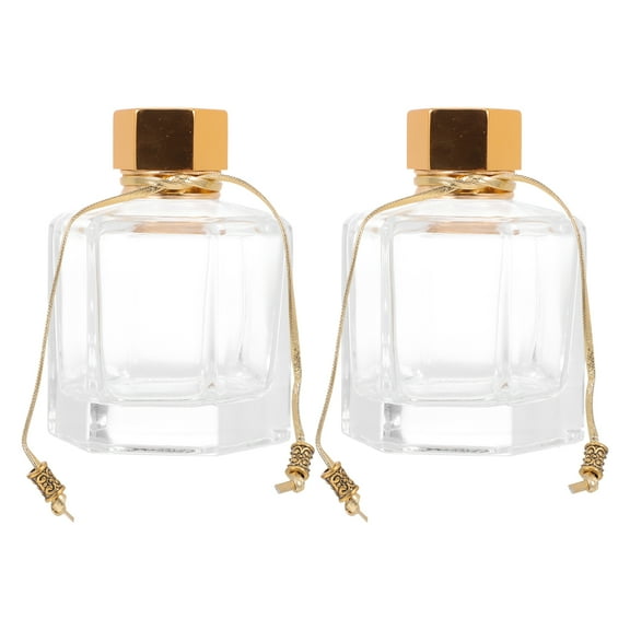 Eeristq 2Pcs Essential Oil Reusable Bottles Fragrance Release Bottles Chic Aroma Diffusers (Golden)
