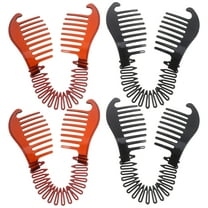 Eeristq 4pcs Flexible Hair Clips Interlocking Banana Hair Clips Elongated Two Sides Hair Combs for Hair Accessories ( Black, Coffee )