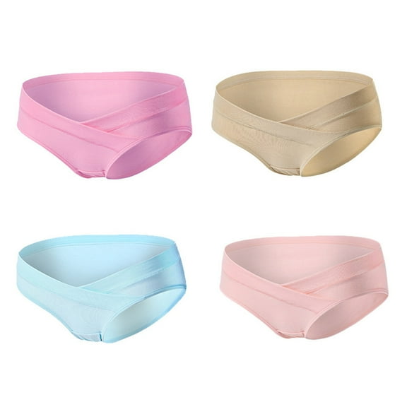 Eeristq 4pcs Supple Low Waist Maternity Nursing Panties Underwear for Pregnant Women