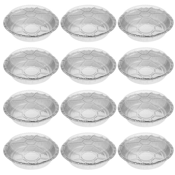 Masteelf 50 Sets Round Shaped Pan with Lids Aluminum Foil Pans Baking Foil Trays for Kitchen