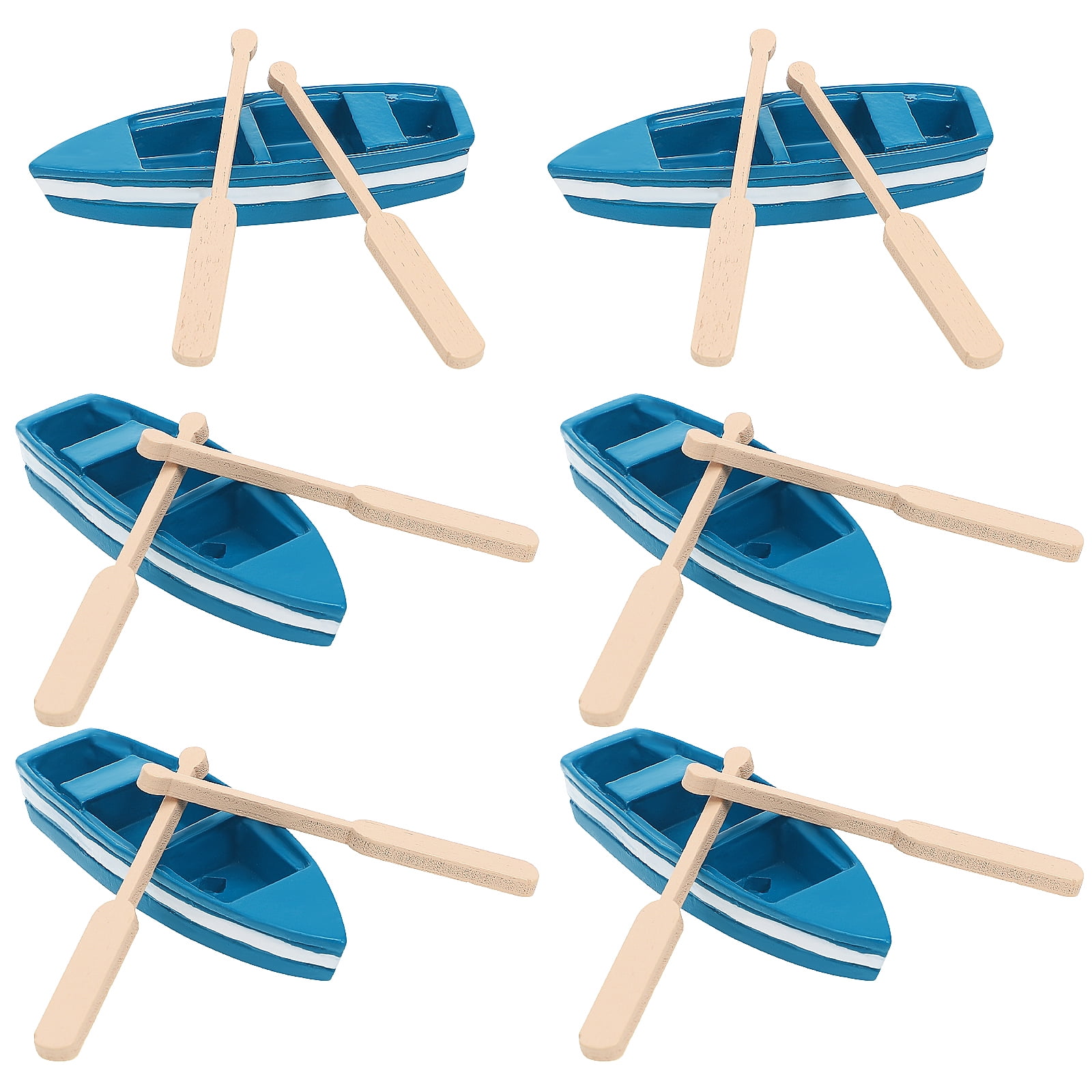 Hidden Mini Row Wooden Mini Row Boat Decoration Set with Oars for Nautical Home Decor ...
