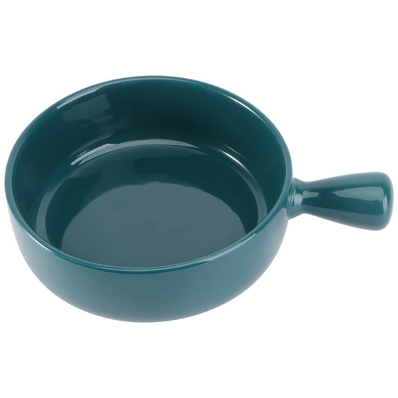 Eeristq Ceramics Fruit Salad Bowl Cooking Bowl Ovenware Kitchen Food Noodle Bowl with Handle for Home (Dark Blue, March Shipment)