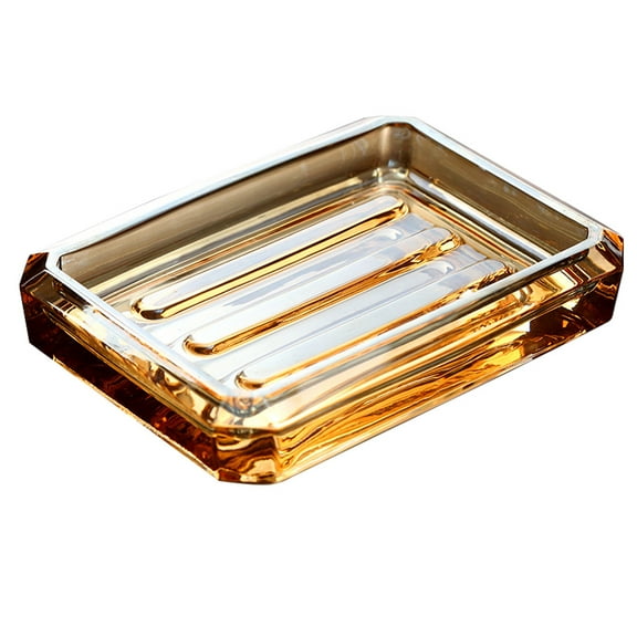 Eeristq Decorative Soap Box Wear-resistant Soap Case Glass Soap Holder Bathroom Supply ( Style)