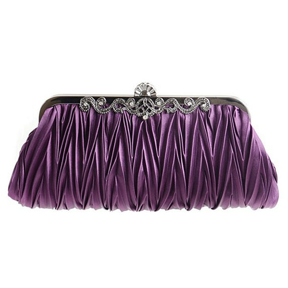 Eeristq Womens Satin Evening Clutch Wedding Party Purse Cocktail Handbags (Purple)