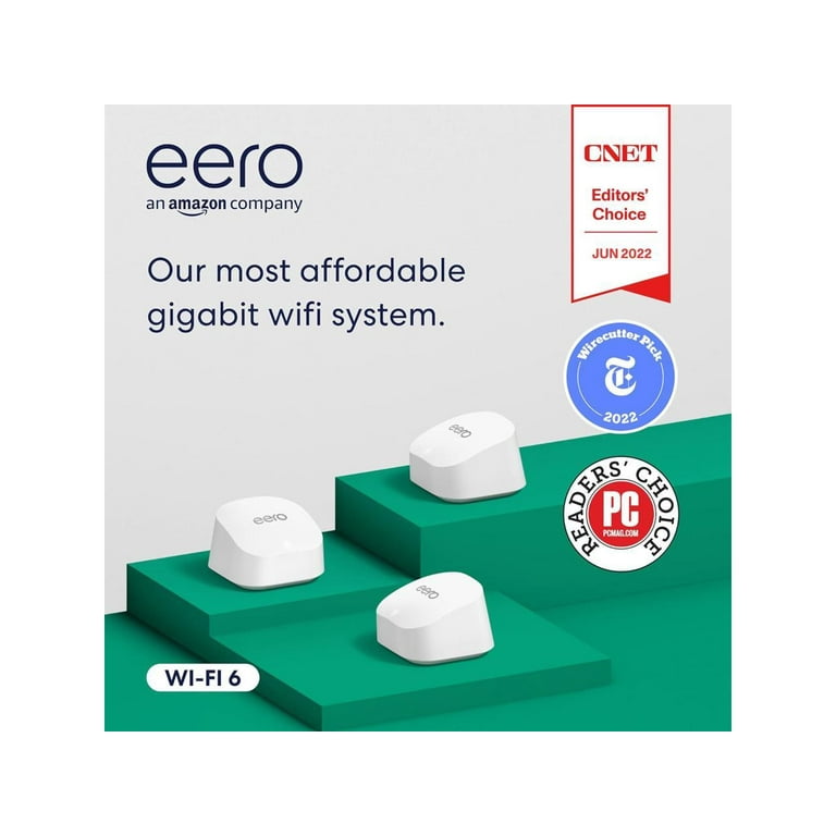 Eero 6+ Dual Band Mesh Router, 3 Count - Walmart.com Eero 6+ Dual Band Mesh Router, 3 Count - Walmart.com