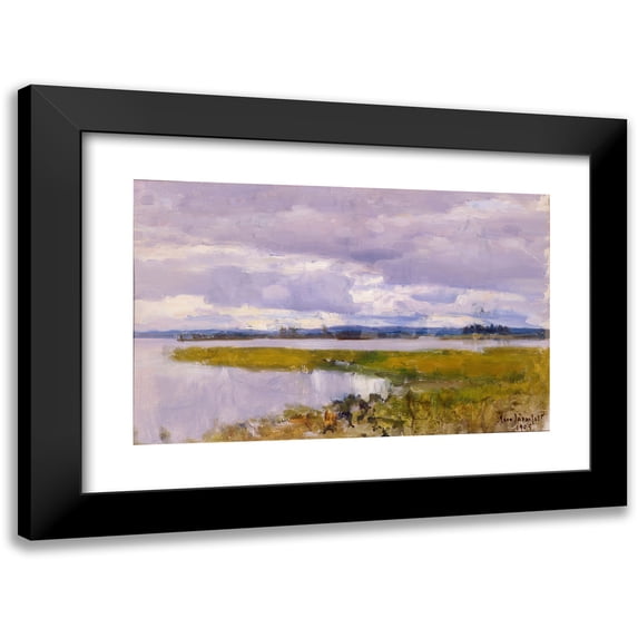 Eero Järnefelt 24x17 Black Modern Framed Museum Art Print Titled - Landscape (1905)