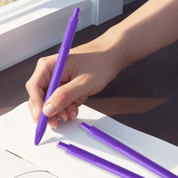 Eespoir 10 Pack Large Capacity Fast Drying, Basic Black Gel Pens Write Smoothly, For Note Taking, Journaling, Exams, Office Work, Long Lasting Ink, Comfort Grip, Value Pack(Purple)