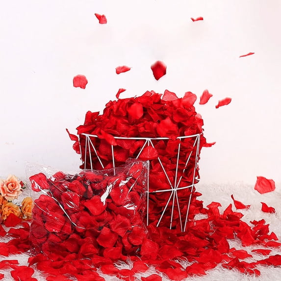 Eespoir 1000 Rose Petals Artificial Roses, Realistic Faux Silk Rose Petals, Sturdy Plastic Flower Petals, For Wedding Aisle, Table Scatter, Valentine's Day, Party Centerpiece