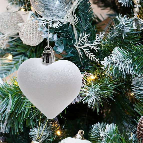 Eespoir 12pcs Heart-shaped Decorative Holy Wreath Ornament, Valentines Day Decorations Home, Ceiling Decorations Hanging, for Ornaments, Crafts, Package Decoration(White)