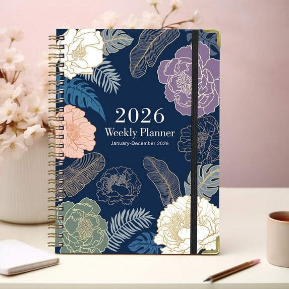 Eespoir 2026 Planner Notebook Weekly and Monthly, English Schedule A5 Plan Coil Book With Separating Pages, for Home Sch-ool & Office Supplies