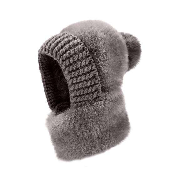 Eespoir 3 In 1 Knitting Hat With Scarf And Mask, Warm Knit Balaclava Mask, Windproof Neck Gaiter Hat, For Running, Hiking, Fishing, Winter Sports, Unisex Cold Gear(C)