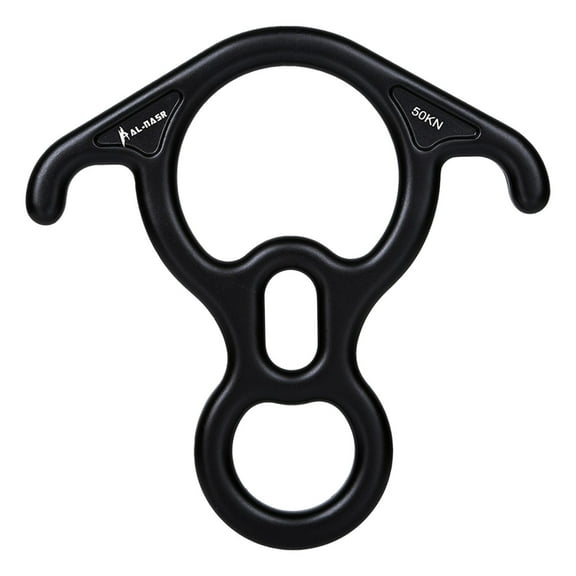 Eespoir 50KN Rescue Rappel Device, Alloy Bent-ear Descender, Large Belaying and Rappelling Gear Belay Device, For Climbing Rappelling Peak Rescue, Black