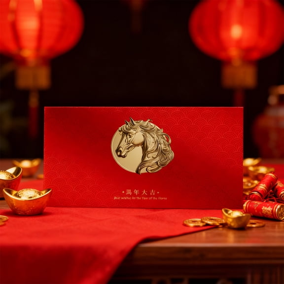 Eespoir 6pcs Red Envelopes For The Year In 2026, Decorative Red Envelopes, Holiday Gift Envelopes for Money, Celebration Use, Cultural Tradition(B)