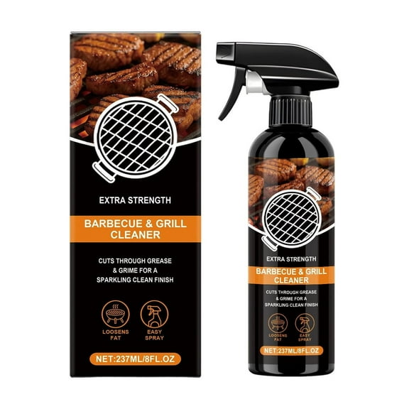 Eespoir BBQ Grill Cleaner Spray, Barbecue Extra Strength Degreaser, Grill and Grate Cleaner Spray Cleaner, for Cleaning Burnt On Food While Seasoning Griddle, 237ml