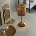 thumbnail image 1 of Eespoir Boho Rattan Table Lamp, Rattan Gold-Tone Indoor Table Lamp, LED Portable Lamp For Home Decor, Touch Dimmer, for Living Room Bedroom Office Lighting Home, 1 of 8