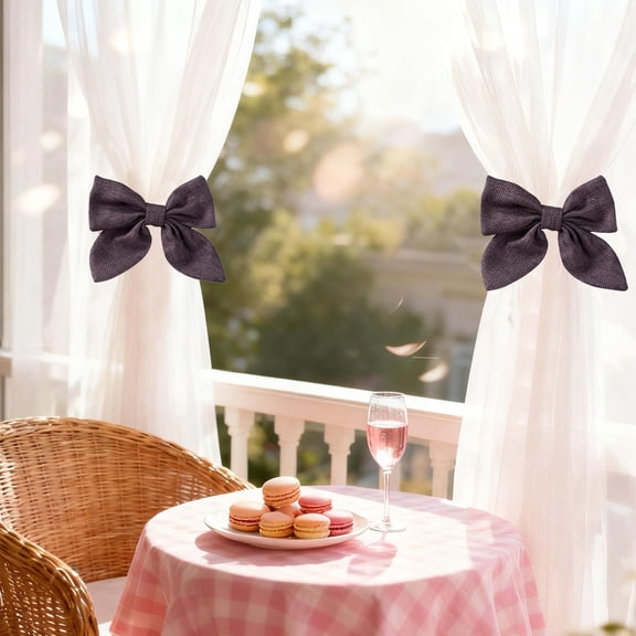 Eespoir Bow Curtain Buckle, Home Holiday Pendant for Valentines Day, Wedding Party Atmospheres Decoration, Festive Accent, Seasonal Display(Purple)