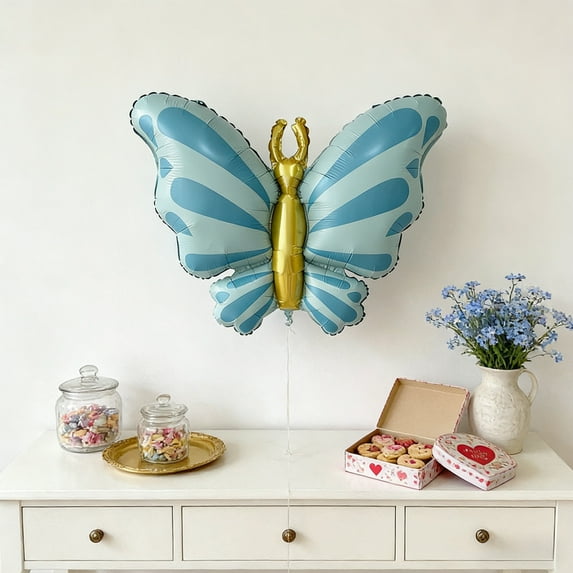 Eespoir Butterflies Balloons, Party And Festival Decorations, Helium Balloon Set For Birthday, Wedding, Celebration, Colorful, Festive Atmosphere(Blue)