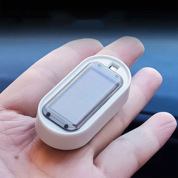 Eespoir Car Solar Power Simulated Dummy Alarm, Vehicle Solar Warning Light, Solar Flashing Fake Alarm Light, For Car Security Deterrent, Parking Safety, Theft Prevention(B)