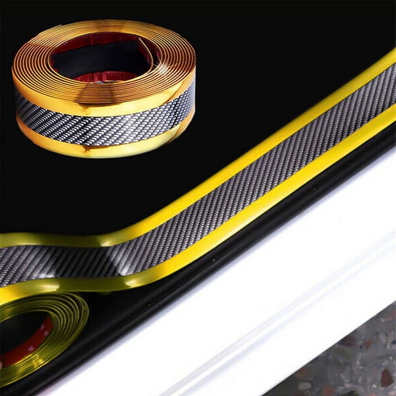 Eespoir Car Sticker Carbon Fiber, Rubber DIY Door Sill Protector, Protective Guard Strip for Vehicle Door Edges, Interior Trim, Scratch Prevention