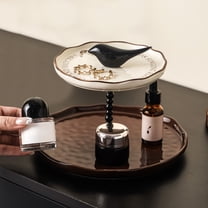 Eespoir Ceramic 2-Tier Decorative Trays, Home Living Room Front Desk Snack Dessert Candy Display, for Accessory, Dessert, Appetizers, Storage Trays