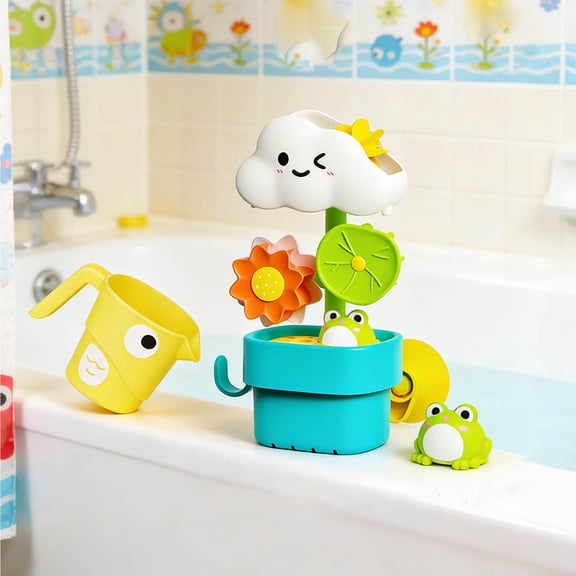 Eespoir Children's Bathroom Toys Cloud Spinning, Happy Watering Flowering Sprinkler, Baby Shower Water Spray Bath Toys, for Tub, Pool, Fun, Sturdy Plastic